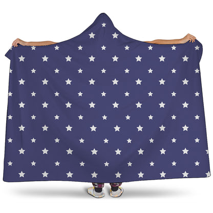 American Little Star Pattern Print Hooded Blanket