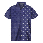 American Little Star Pattern Print Men's Short Sleeve Shirt