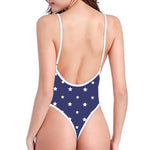 American Little Star Pattern Print One Piece High Cut Swimsuit