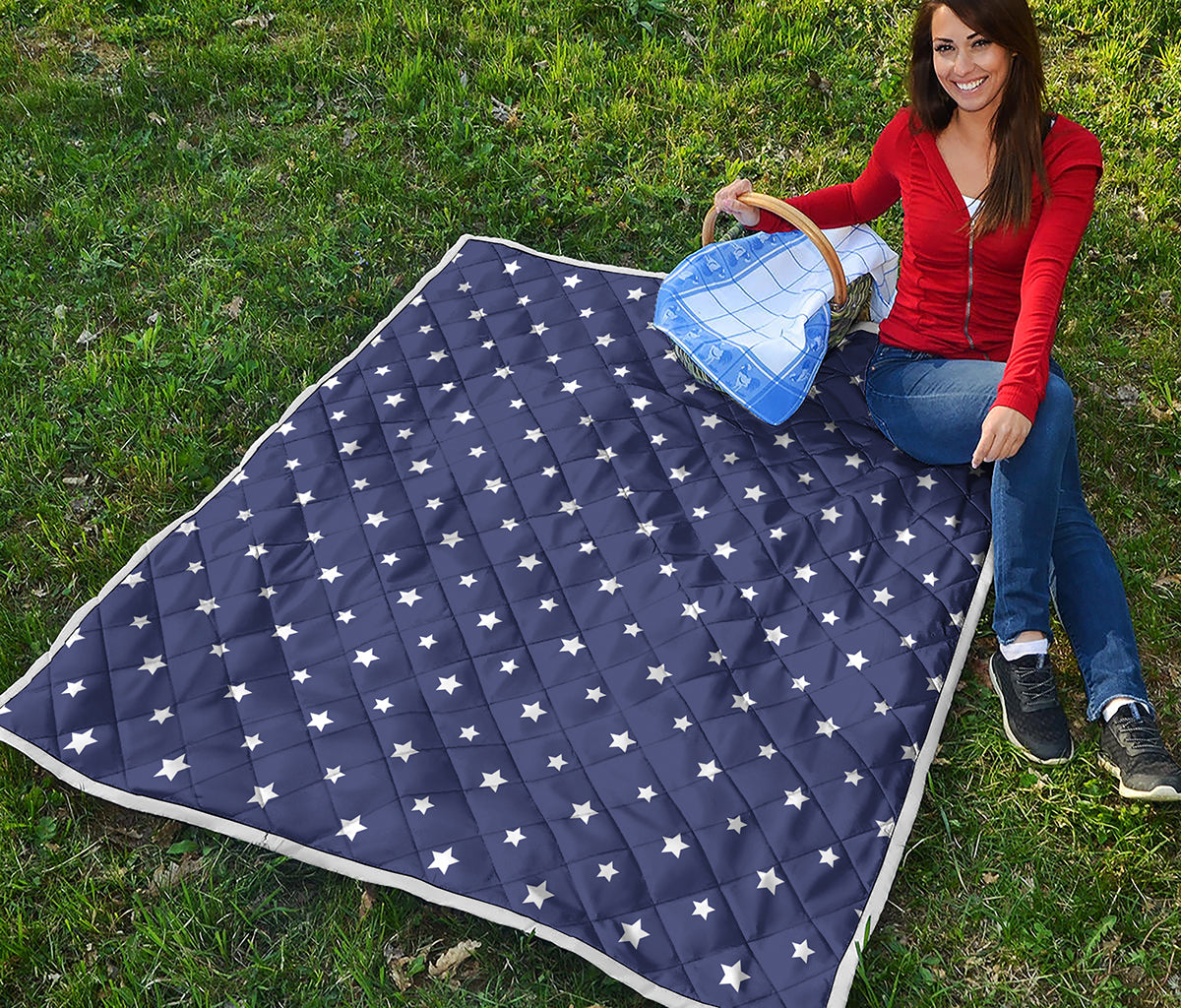 American Little Star Pattern Print Quilt