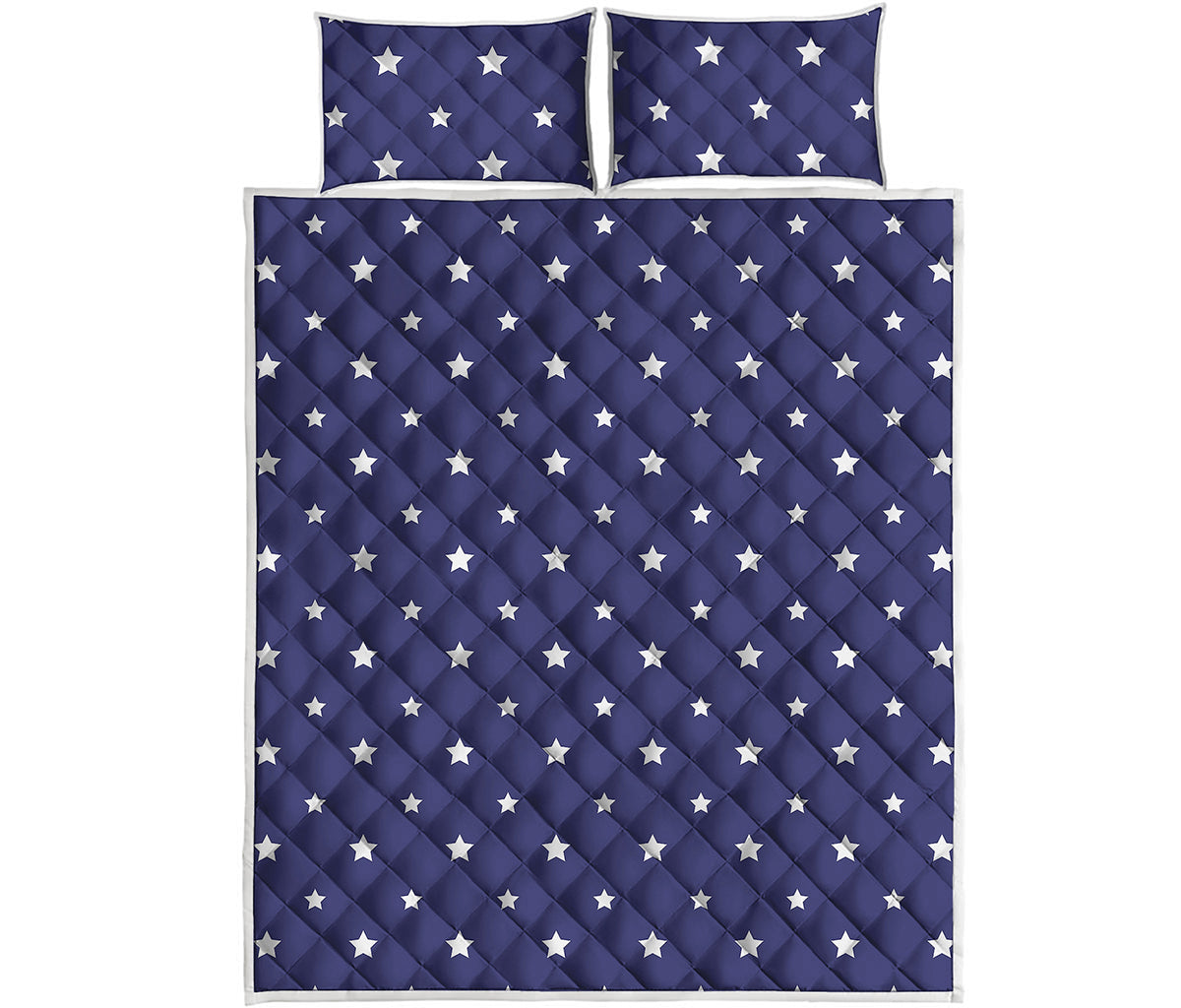 American Little Star Pattern Print Quilt Bed Set