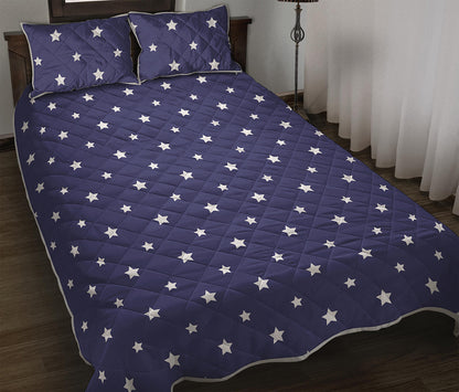 American Little Star Pattern Print Quilt Bed Set
