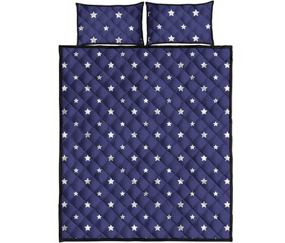 American Little Star Pattern Print Quilt Bed Set