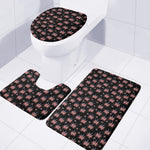 American Marijuana Leaf Pattern Print 3 Piece Bath Mat Set
