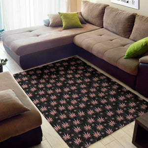 American Marijuana Leaf Pattern Print Area Rug