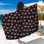 American Marijuana Leaf Pattern Print Beach Sarong Wrap