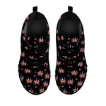 American Marijuana Leaf Pattern Print Black Sneakers