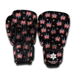 American Marijuana Leaf Pattern Print Boxing Gloves