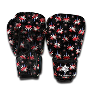 American Marijuana Leaf Pattern Print Boxing Gloves