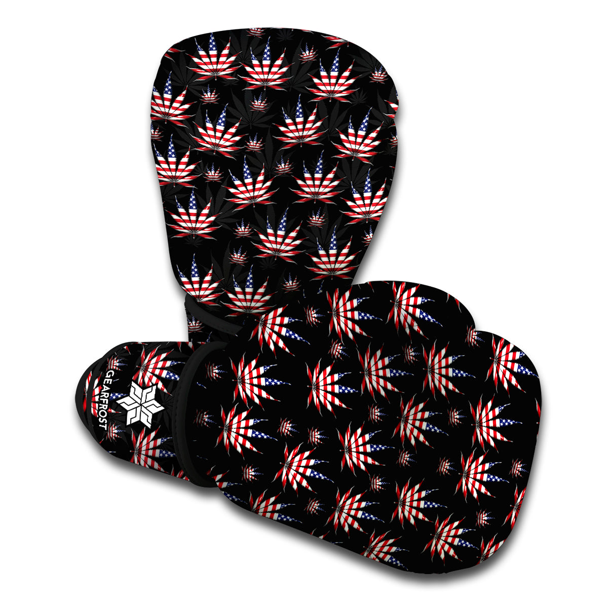 American Marijuana Leaf Pattern Print Boxing Gloves