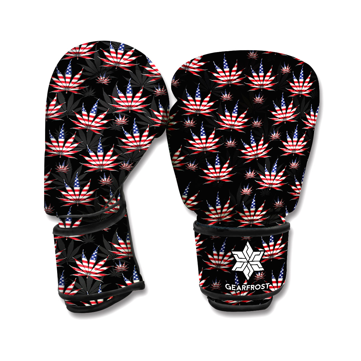 American Marijuana Leaf Pattern Print Boxing Gloves