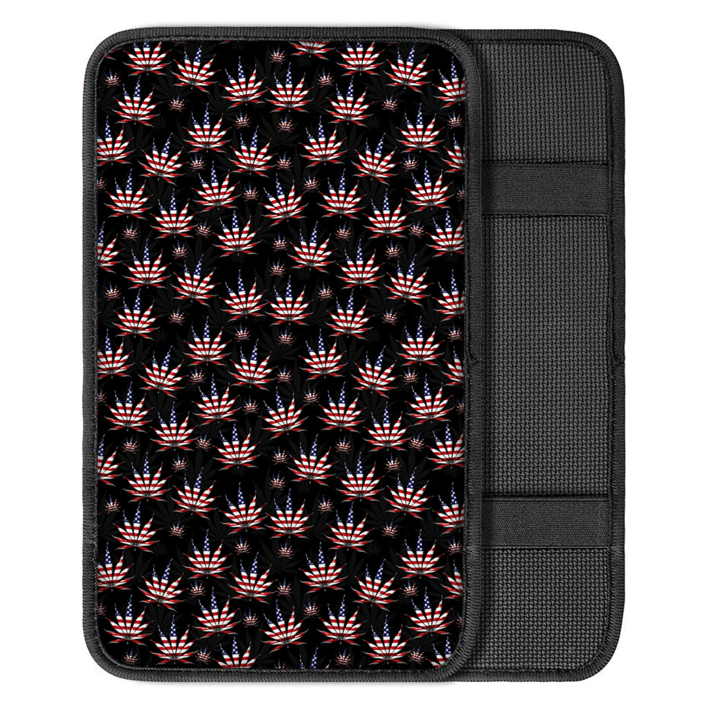 American Marijuana Leaf Pattern Print Car Center Console Cover