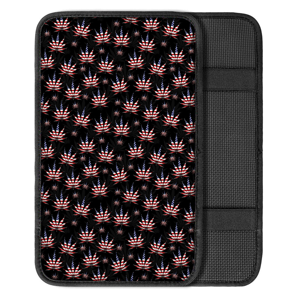 American Marijuana Leaf Pattern Print Car Center Console Cover