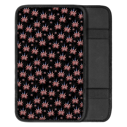 American Marijuana Leaf Pattern Print Car Center Console Cover