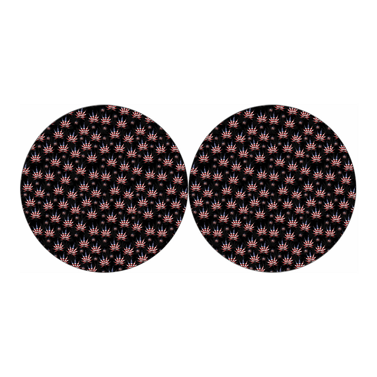 American Marijuana Leaf Pattern Print Car Coasters