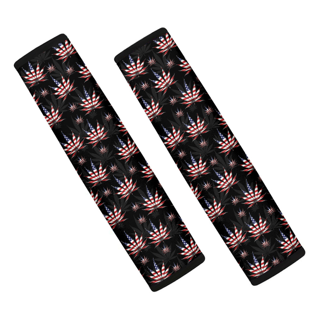 American Marijuana Leaf Pattern Print Car Seat Belt Covers