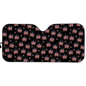 American Marijuana Leaf Pattern Print Car Sun Shade