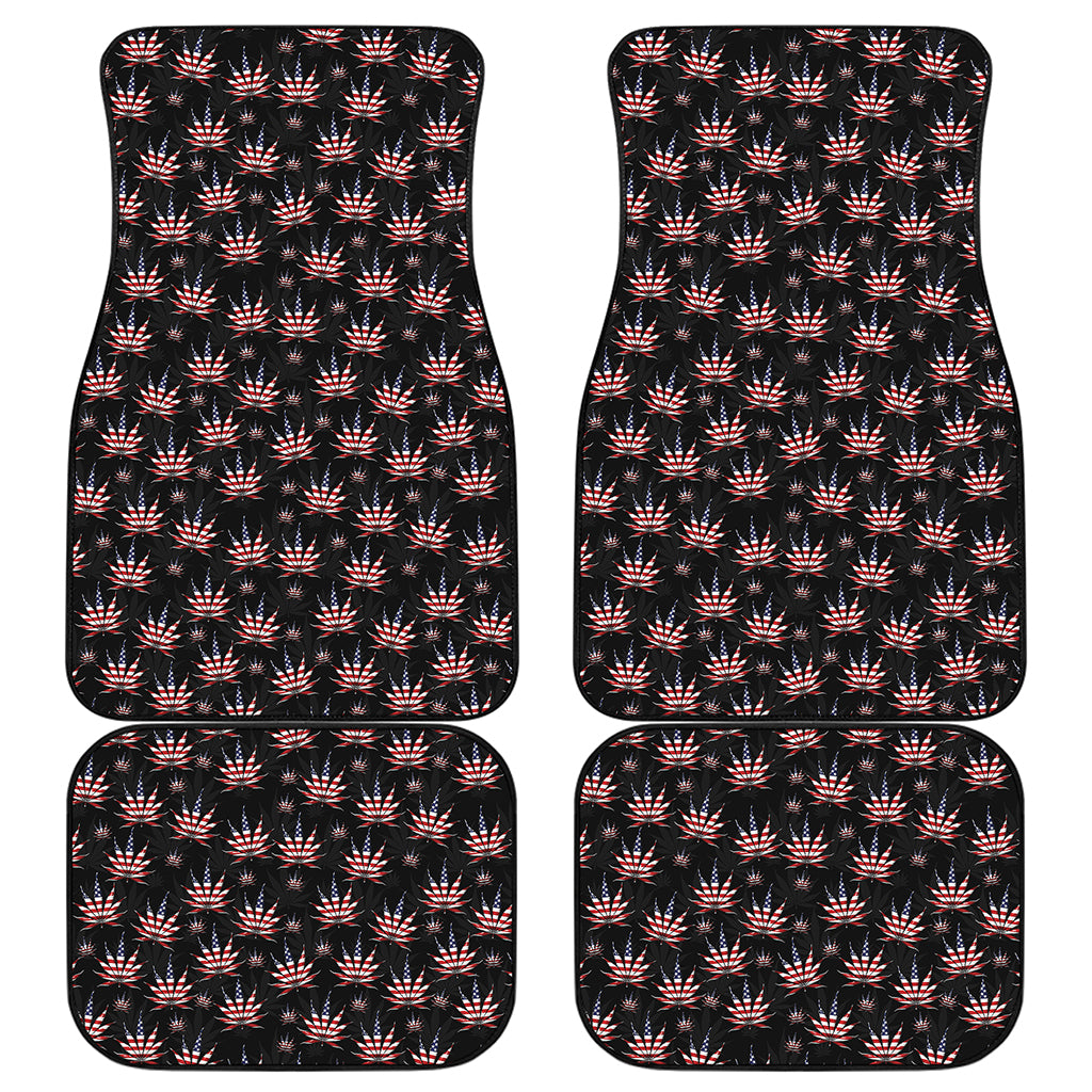 American Marijuana Leaf Pattern Print Front and Back Car Floor Mats