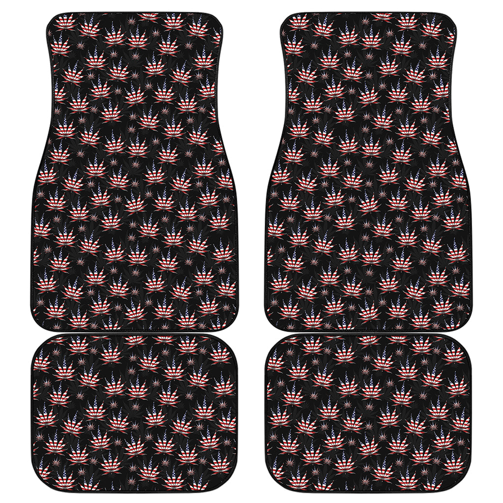 American Marijuana Leaf Pattern Print Front and Back Car Floor Mats