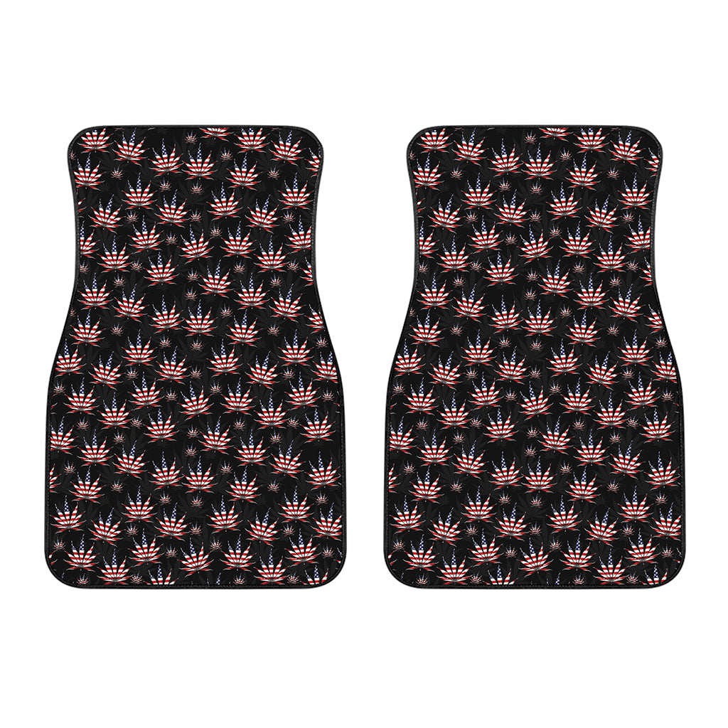 American Marijuana Leaf Pattern Print Front Car Floor Mats