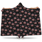 American Marijuana Leaf Pattern Print Hooded Blanket