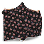 American Marijuana Leaf Pattern Print Hooded Blanket