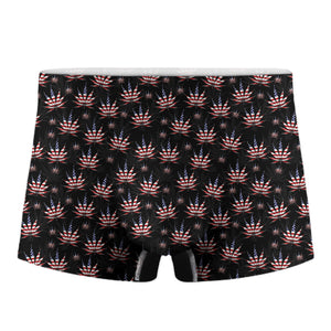 American Marijuana Leaf Pattern Print Men's Boxer Briefs