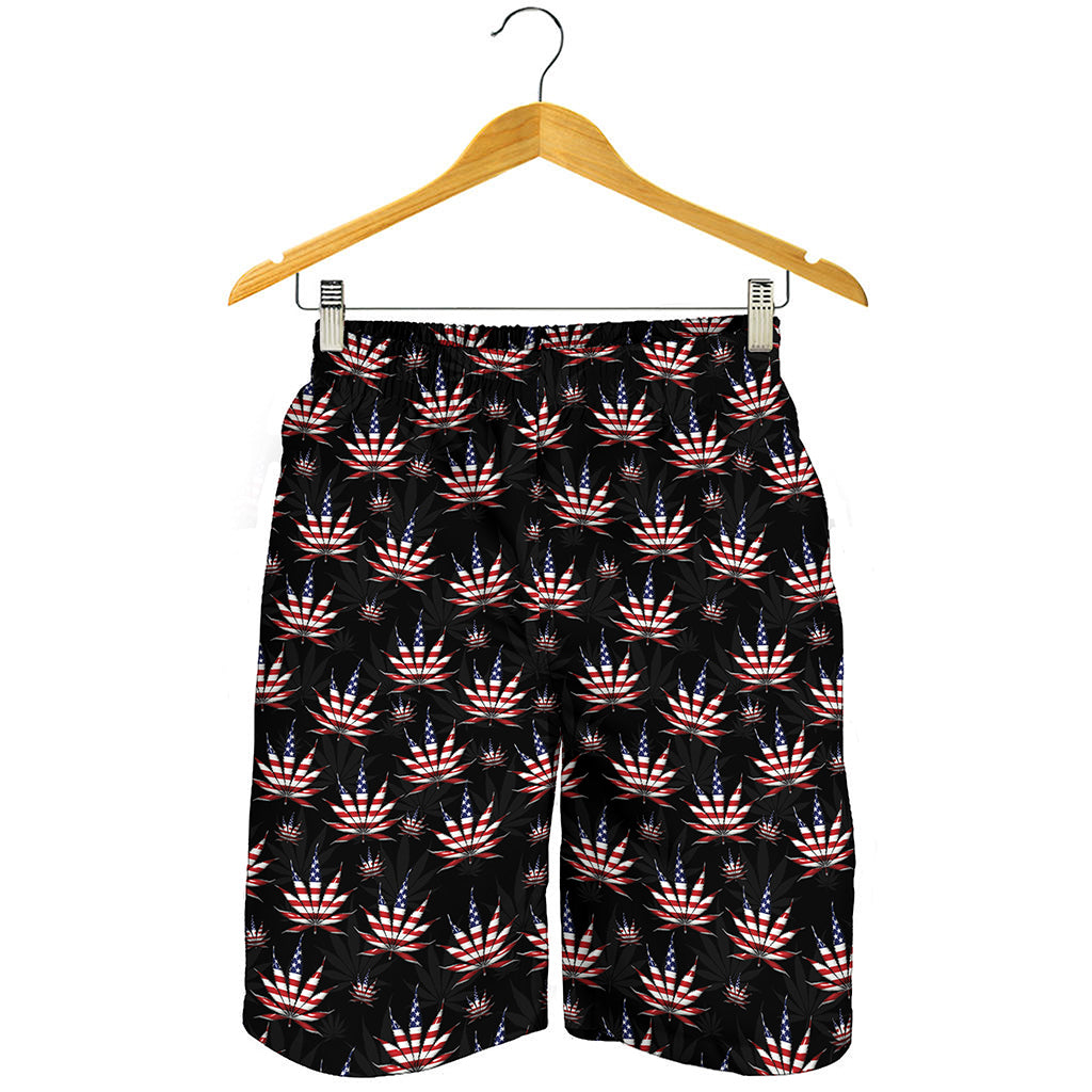 American Marijuana Leaf Pattern Print Men's Shorts