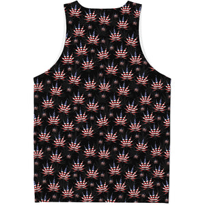 American Marijuana Leaf Pattern Print Men's Tank Top