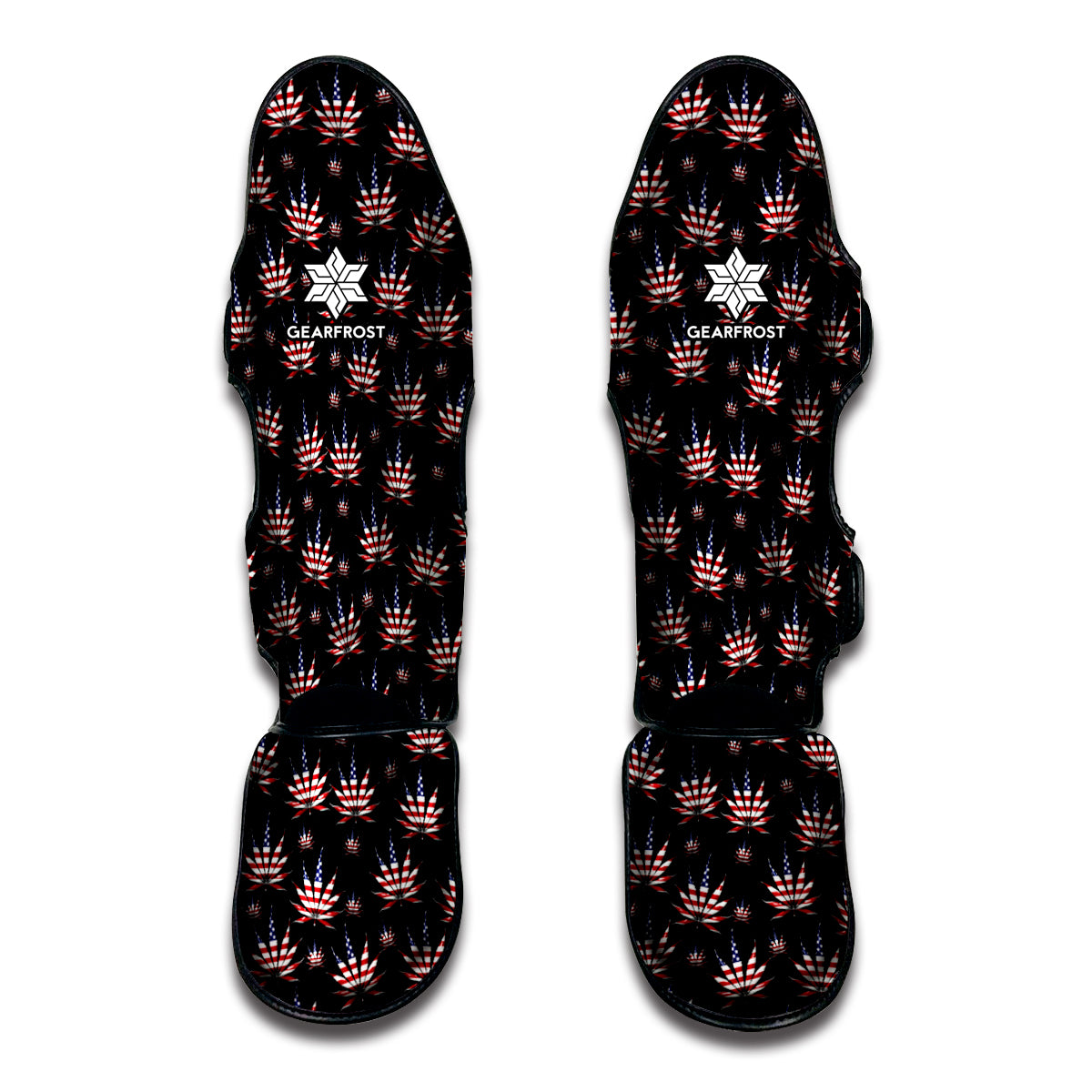 American Marijuana Leaf Pattern Print Muay Thai Shin Guard