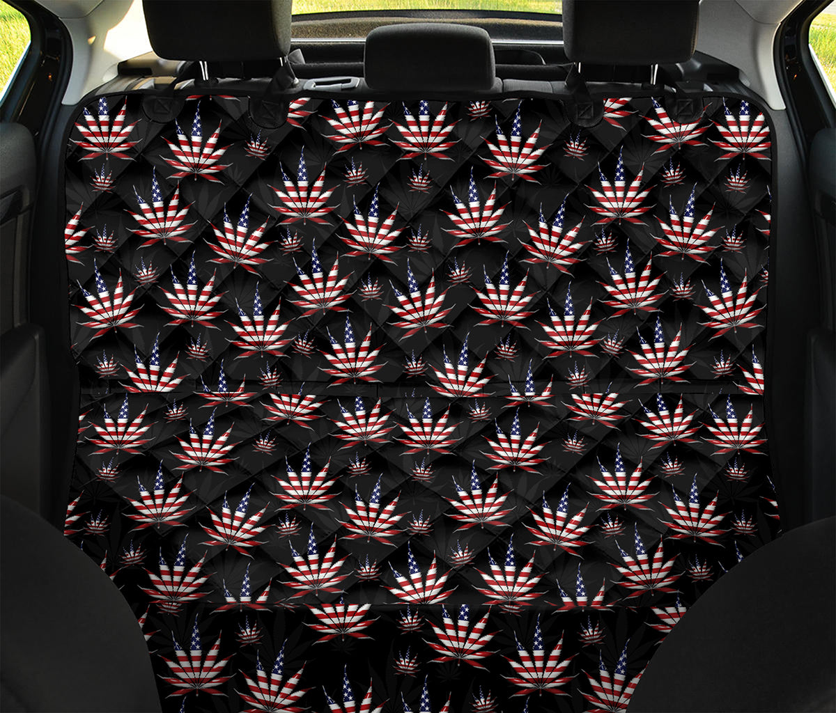 American Marijuana Leaf Pattern Print Pet Car Back Seat Cover