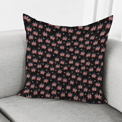 American Marijuana Leaf Pattern Print Pillow Cover