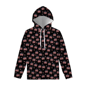 American Marijuana Leaf Pattern Print Pullover Hoodie