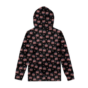 American Marijuana Leaf Pattern Print Pullover Hoodie