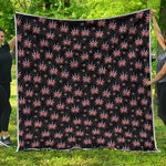 American Marijuana Leaf Pattern Print Quilt