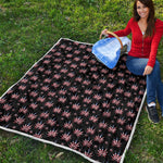 American Marijuana Leaf Pattern Print Quilt