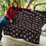 American Marijuana Leaf Pattern Print Quilt