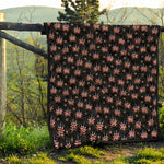 American Marijuana Leaf Pattern Print Quilt