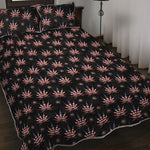 American Marijuana Leaf Pattern Print Quilt Bed Set