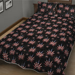 American Marijuana Leaf Pattern Print Quilt Bed Set
