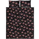 American Marijuana Leaf Pattern Print Quilt Bed Set