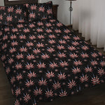 American Marijuana Leaf Pattern Print Quilt Bed Set