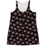 American Marijuana Leaf Pattern Print Women's Racerback Tank Top