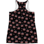 American Marijuana Leaf Pattern Print Women's Racerback Tank Top