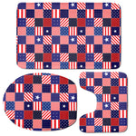American Patriotic Patchwork Print 3 Piece Bath Mat Set