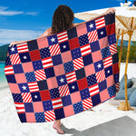 American Patriotic Patchwork Print Beach Sarong Wrap