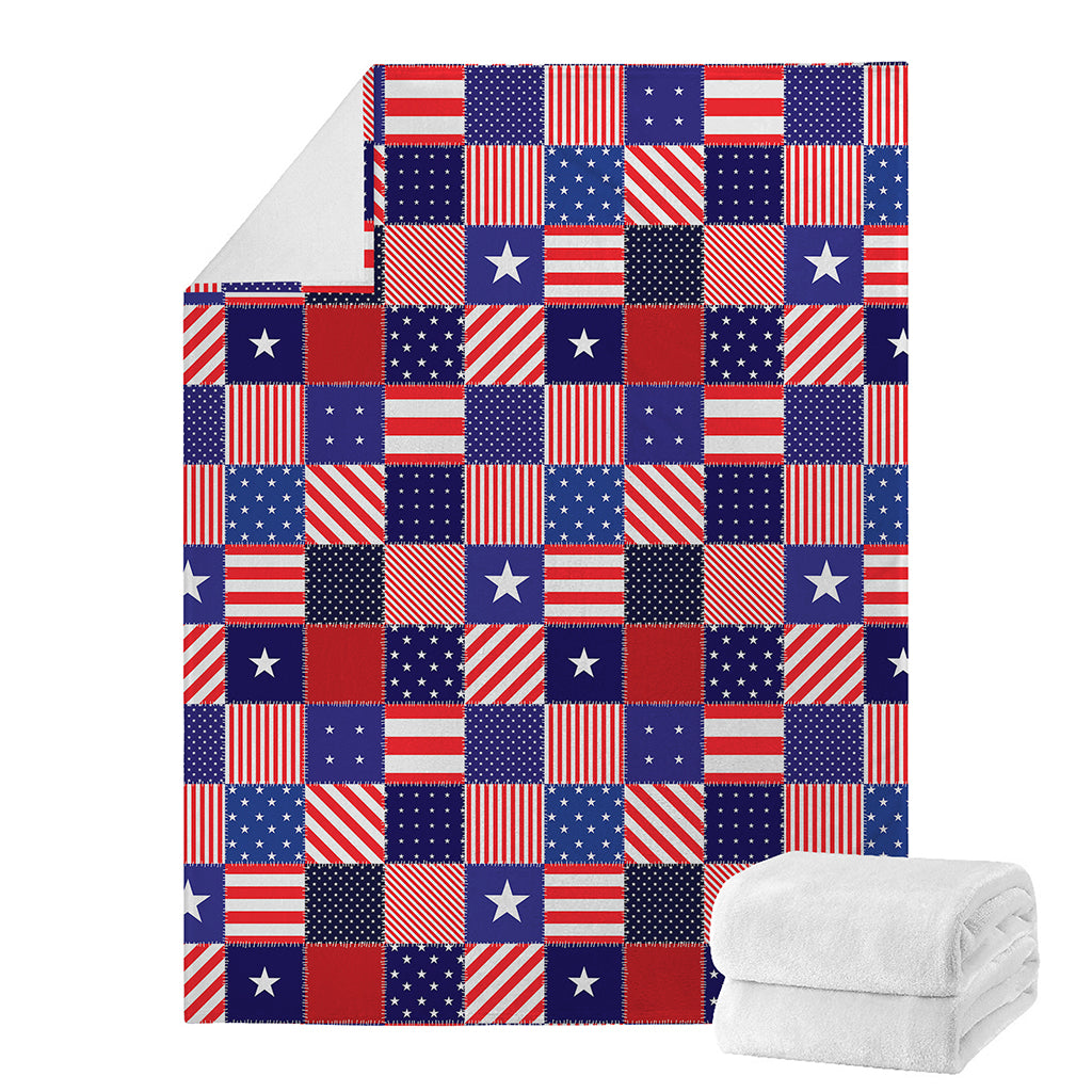 American Patriotic Patchwork Print Blanket