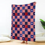 American Patriotic Patchwork Print Blanket