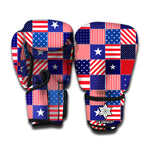 American Patriotic Patchwork Print Boxing Gloves