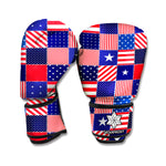 American Patriotic Patchwork Print Boxing Gloves